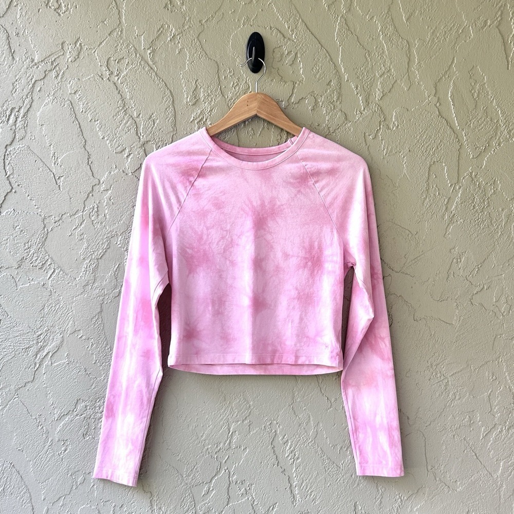 Pink Victoria's Secret Women's Large Pink Tie Dye Long Sleeve Jersey Tee Top NWT